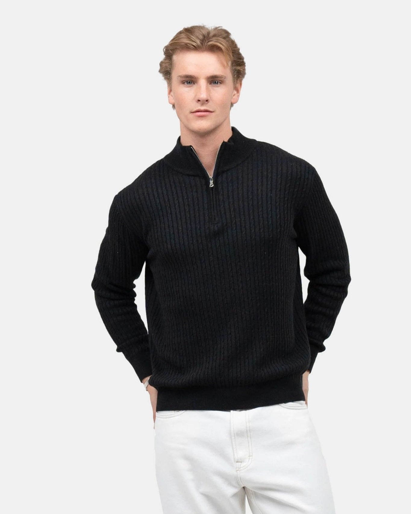 Half Zip Strik Sort | Skagen - clothing.dk
